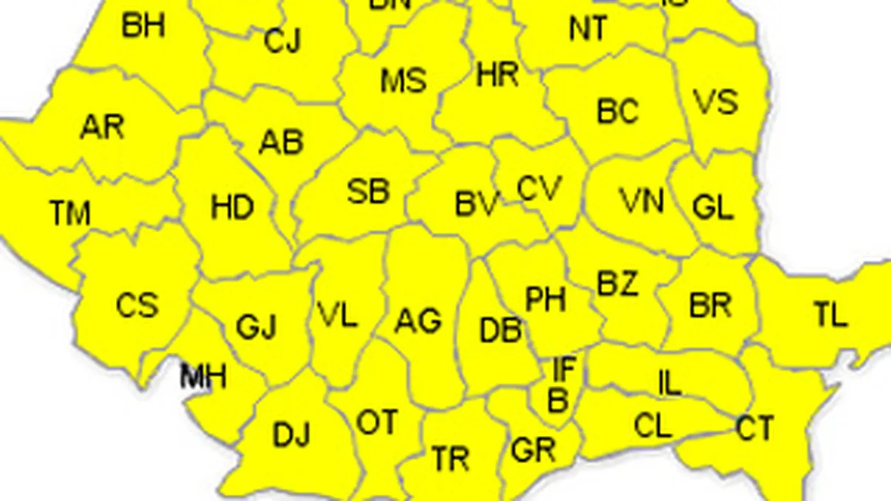 Cod galben de furtuni si ploi in toata tara! Afla aici de cand se raceste vremea!