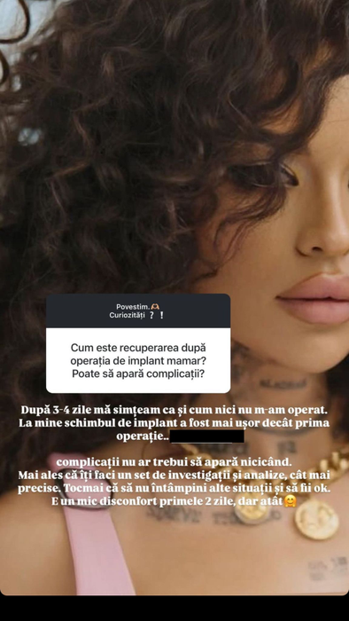 Diandra Doris a apelat la o intervenție estetică / sursa foto: Instagram
