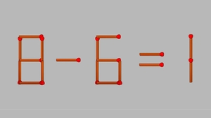 Test de inteligență | Mutați un singur băț de chibrit, pentru a corecta 8 - 6 = 1