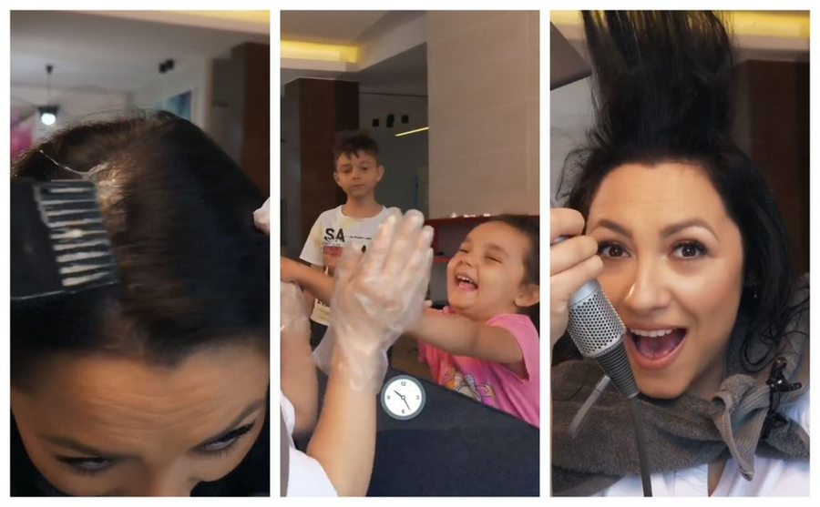 Andra Măruță s-a vopsit singură acasă și a filmat întreaga operațiune care pare imposibilă pentru unele dintre femei © Facebook