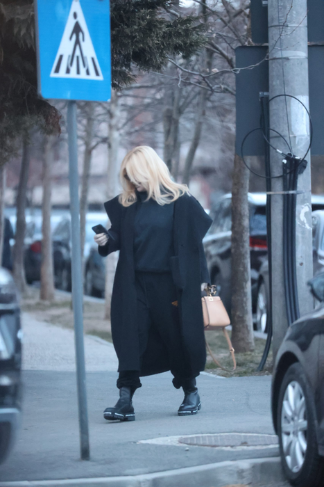 Loredana Groza se îndreaptă spre mașina personală
