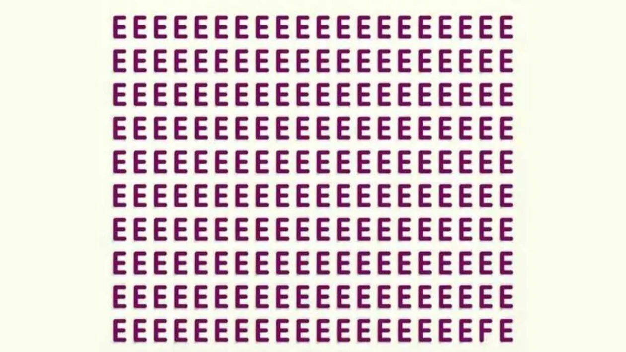 Test de perspicacitate | Nu toate literele din imagine sunt E. Găsiți litera diferită în maximum 7 secunde!