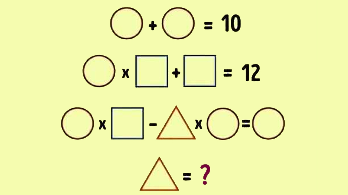 Test de logică | Rezolvați ecuația și găsiți valoarea triunghiului!