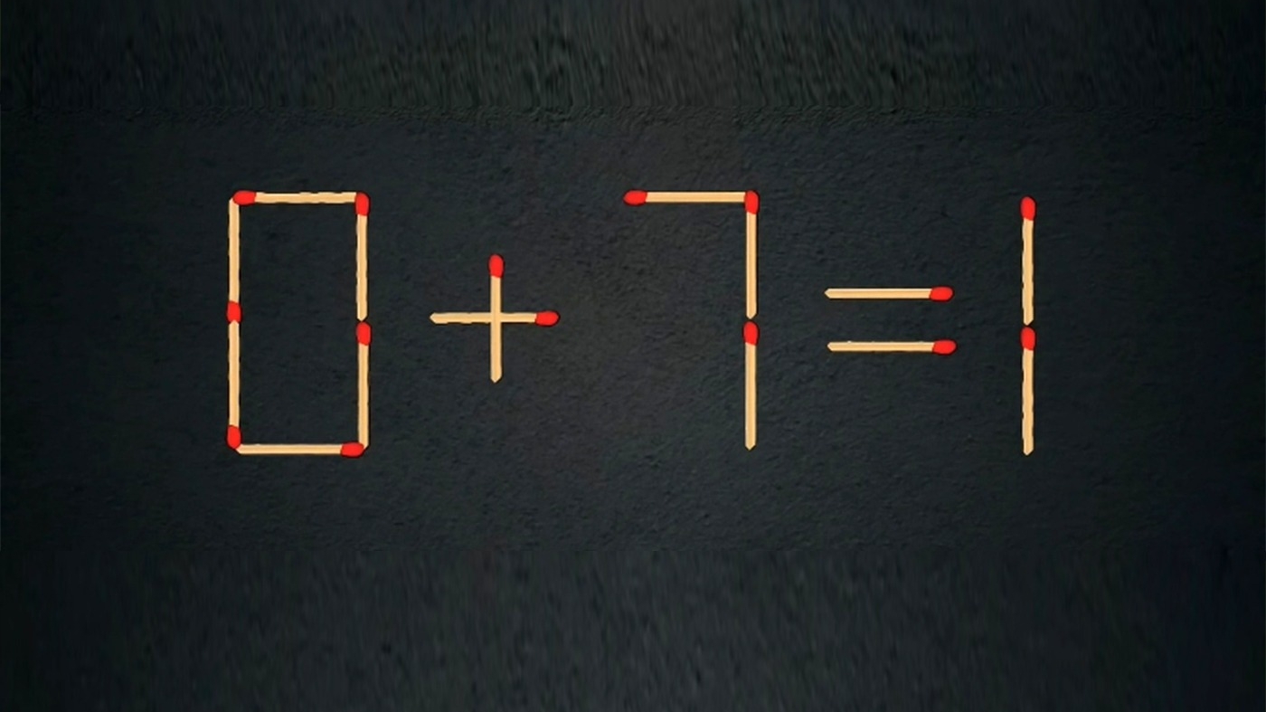 Test de inteligență | Mutați un singur chibrit pentru a corecta 0 + 7 = 1