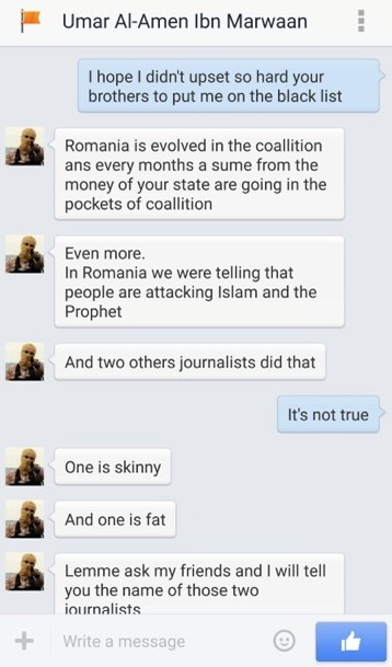 Conversaţia lui Christian Sabbagh cu Luigi Boicea - jihadistul din Craiova - sub aliasul Umar Al-Amen Ibn Marwaan