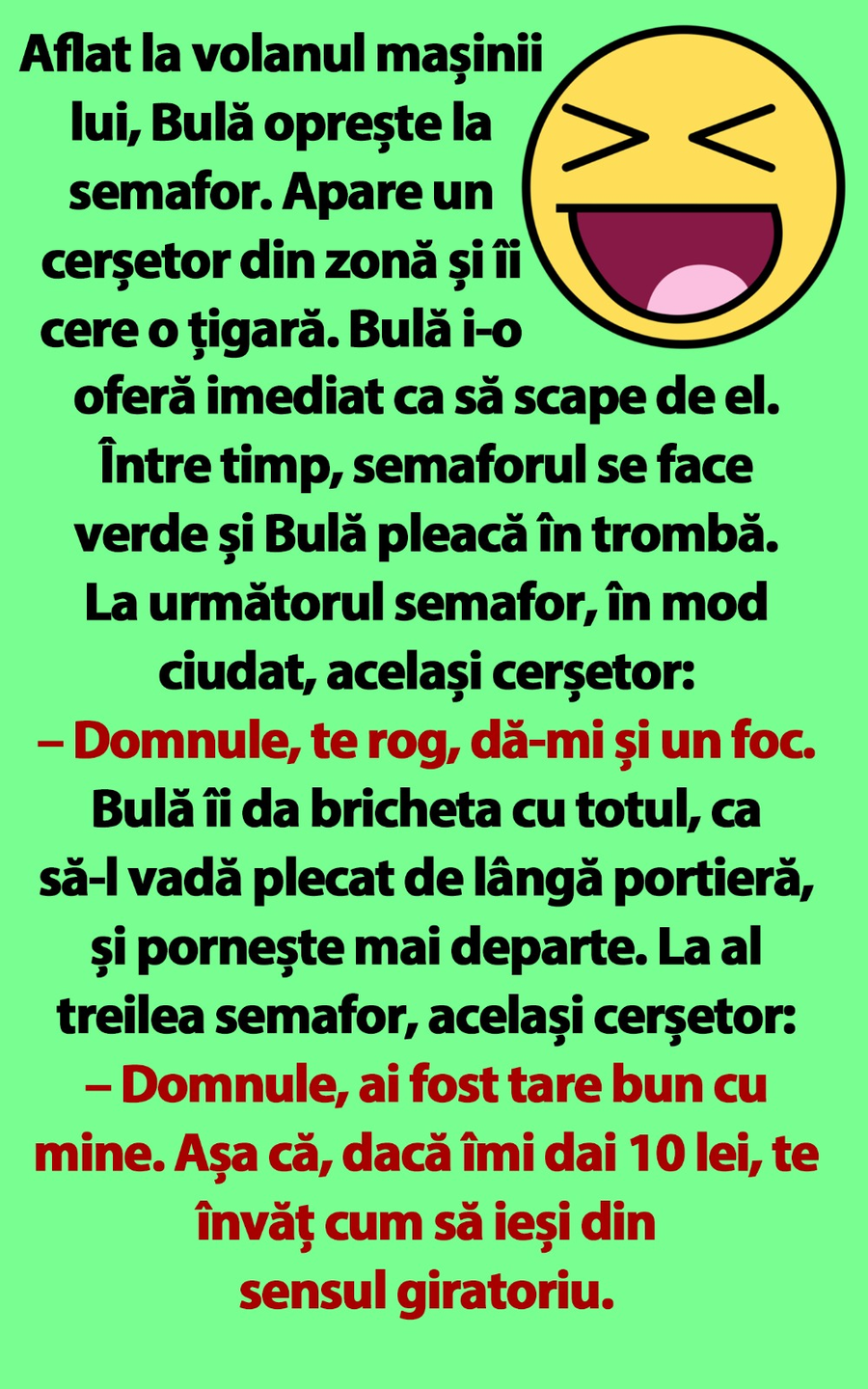 BANC | Bulă și cerșetorul de la semafor