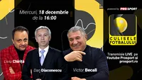 Ediție premium la Culisele Fotbalului. Victor Becali, Liviu Chiriță și Dan Diaconescu vor vorbi despre cele mai „fierbinți” subiecte din fotbal