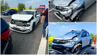 Vacanța de 1 Mai a început prost! Accident cu 6 mașini pe Autostrada A2, sensul Bucureşti – Constanţa