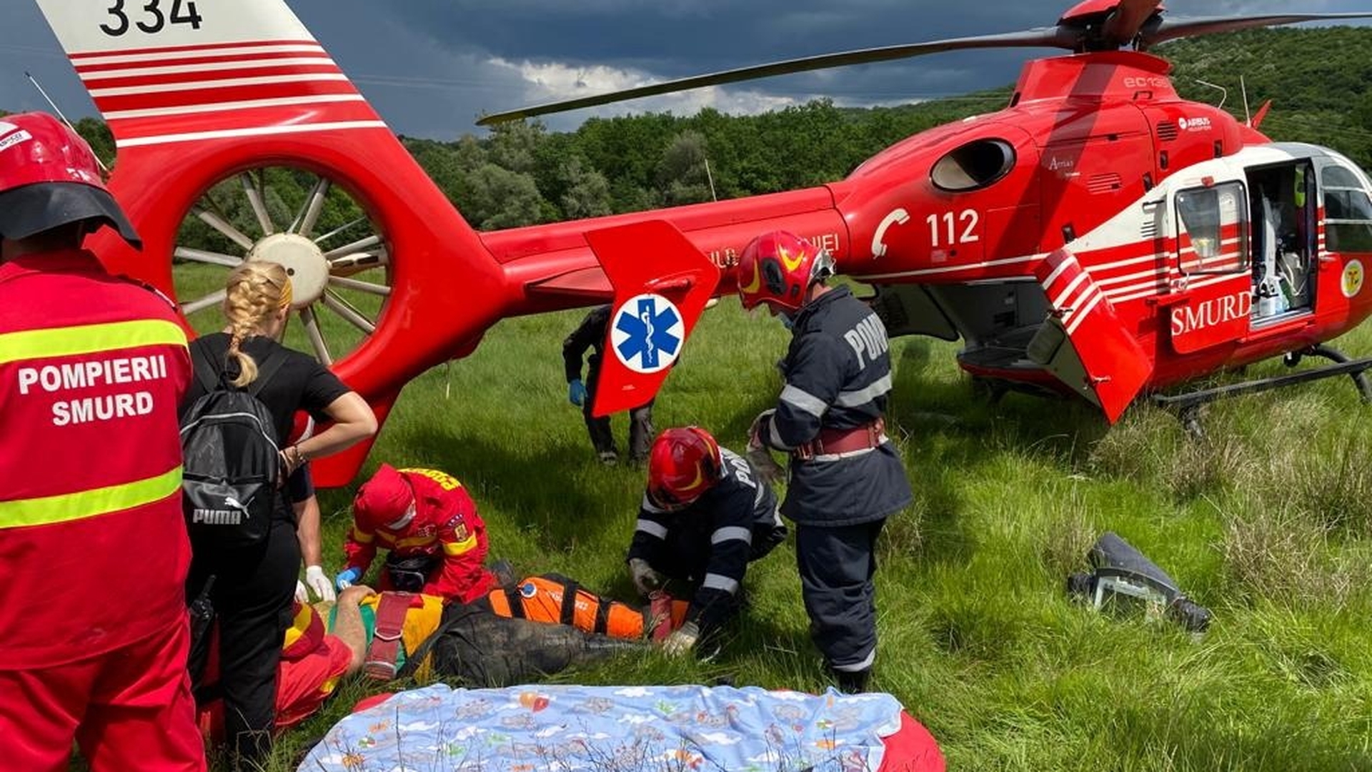 Accident grav în Dâmbovița! S-a răsturnat cu ATV-ul și a fost chemat elicopterul SMURD