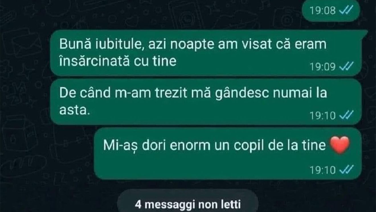 BANC | "Iubitule, am visat că eram însărcinată cu tine"