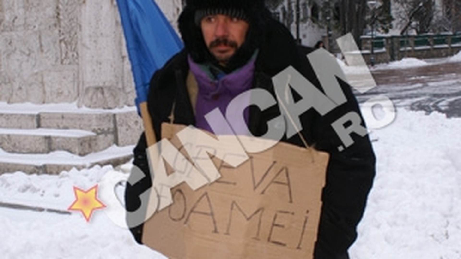 Saracia nu tine cont de temperatura! In greva foamei la minus zece grade