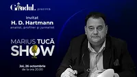 Marius Tucă Show începe joi, 26 octombrie, de la ora 20.00, live pe gândul.ro. Invitați: H. D. Hartmann și Ștefan Popescu
