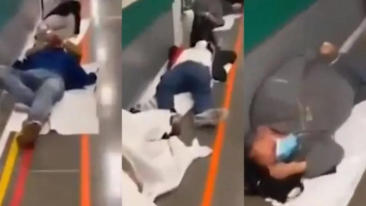 Imagini cutremurătoare din spital! Pacienți infestați cu coronavirus, întinși pe jos pe holuri