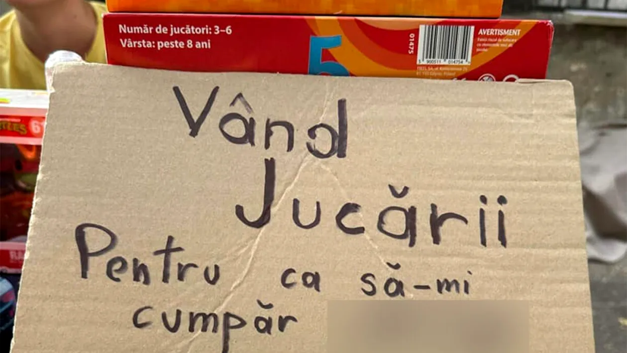 Anunțul viral postat de un bucureștean pe un carton: Vând jucării pentru ca să-mi cumpăr...