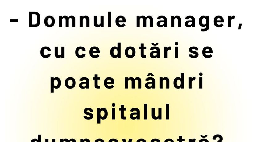 Bancul sfârșitului de săptămână | Dotări spitalicești