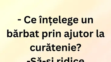 BANCUL ZILEI | Ce înțelege un bărbat prin ajutor de curățenie