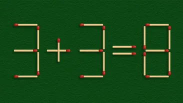 Test de inteligență | Mutați un singur chibrit pentru a corecta 3 + 3 = 8