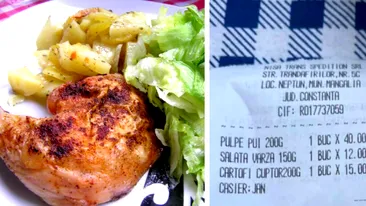 Cât a plătit un turist în Neptun pentru o pulpă de pui cu salată de varză și cartofi. Bărbatul revoltat a publicat bonul pe Facebook