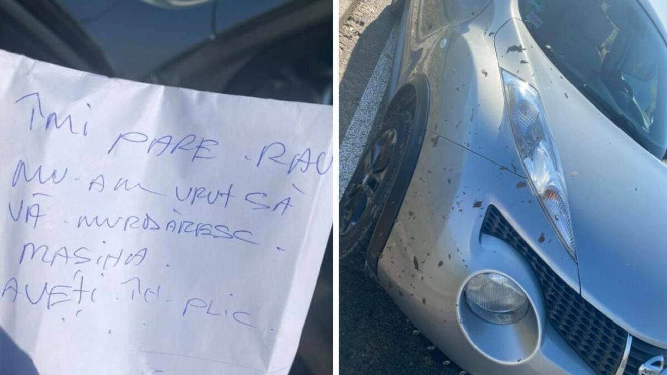 Stupoare pentru o femeie care și-a găsit mașina murdărită, în parcare. Ce era în plic: „Sunt din ce în ce mai...”