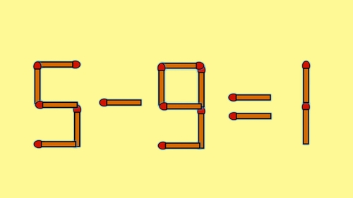 Test IQ cu chibrituri | Mutați un singur băț, pentru a corecta 5 - 9 = 1