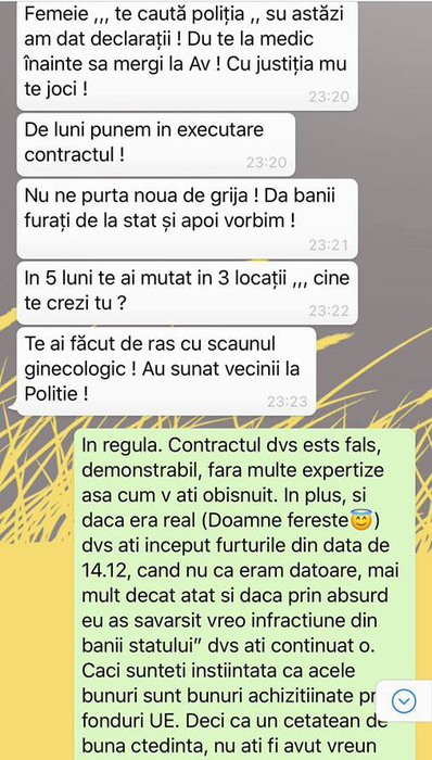 SMS-urile otrăvite dintre Adina Banea și Carmen Păștin