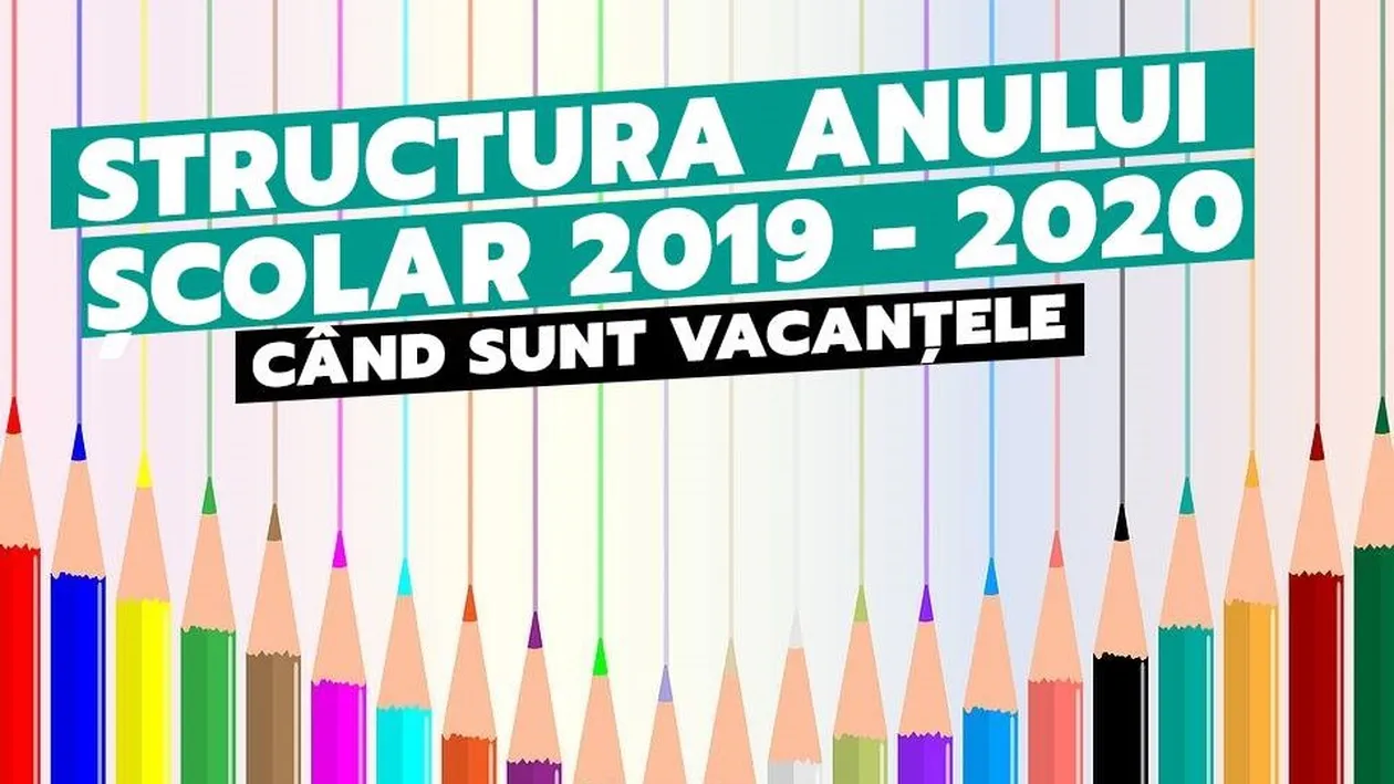 Structura anului școlar 2019 - 2020. Când sunt vacanțele
