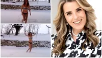 Cristela Georgescu, imagini geniale: a ieșit în costum de baie, în zăpadă. FOTO