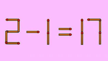 Test IQ cu chibrituri | Corectați 2 - 1 = 17, mutând un singur băț