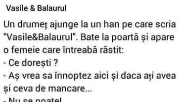 BANCUL ZILEI | Un drumeț ajunge la un han pe care scria Vasile&Balaurul