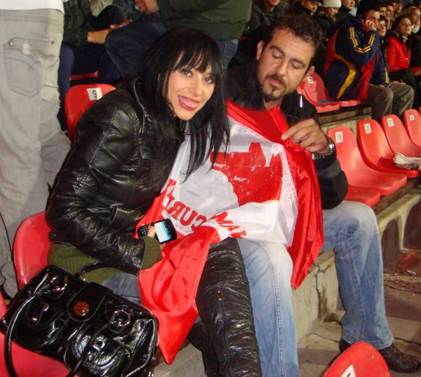 Ioana Popescu și Alessandro Barsacchi la un meci
