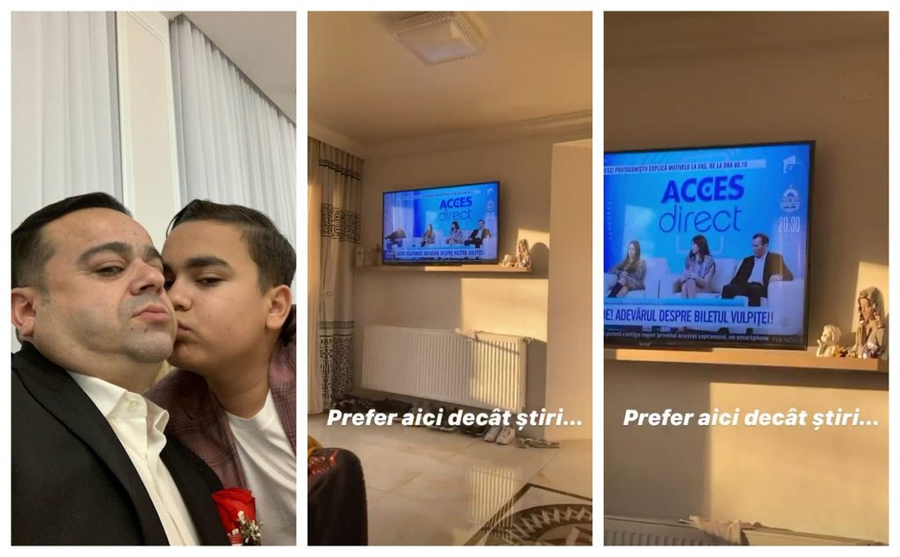 Adrian Simionescu Jr. a dezvăluit public că preferă să se uite la emisiunile cu Vulpița decât să urmărească jurnalele de știri © Facebook/Instagram