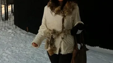 Ioana Ginghina s-a echipat ca un eschimos pentru frigul de afara!