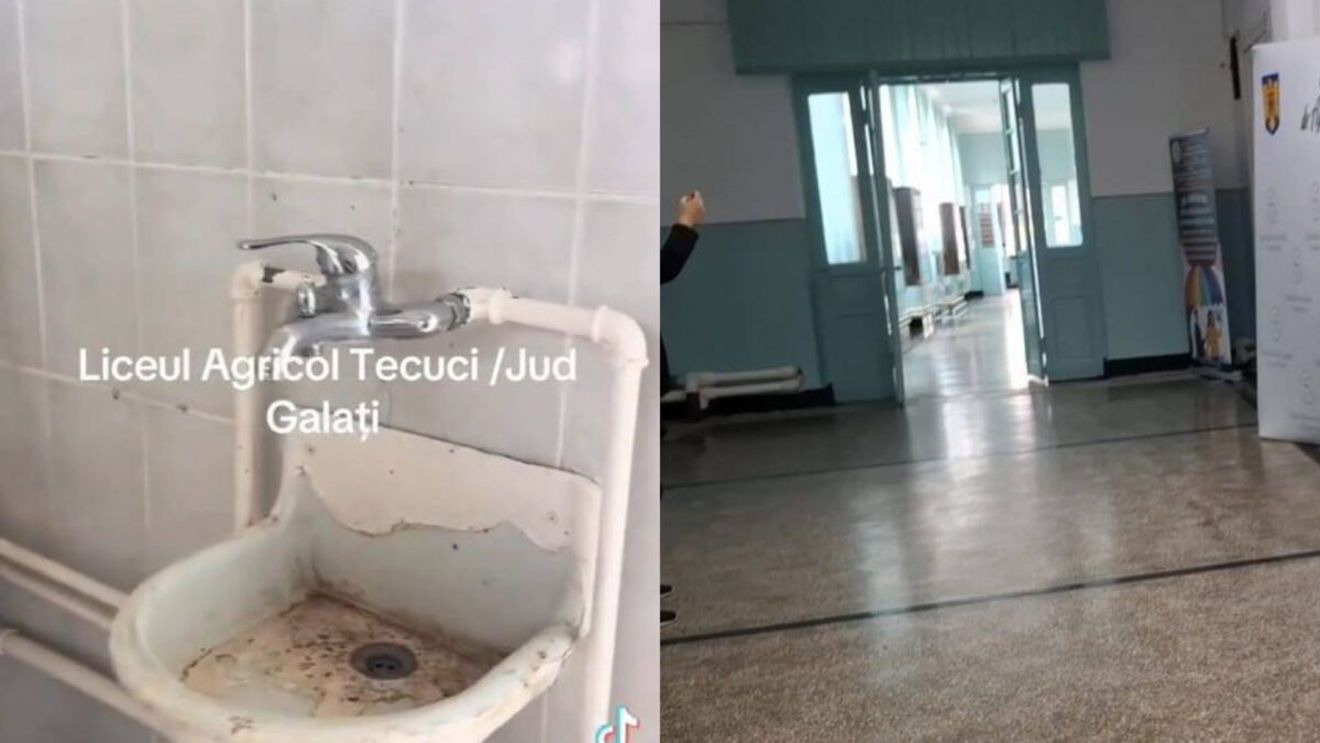 Imaginile groazei dintr-un liceu din Galați. Wc-uri turcești și chiuvete ruginite