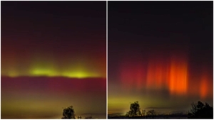 Aurora Boreală, vizibilă din România! Imagini spectaculoase surprinse în Mureș. Jocul de lumini i-a uimit pe localnici