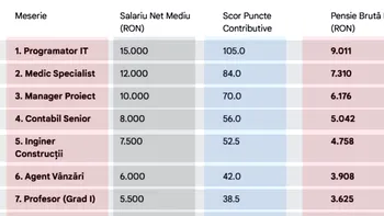 Am făcut calculul. Ce pensie vei primi în funcție de meseria ta, daca ai muncit 35 de ani cu carte de muncă. Tabel complet