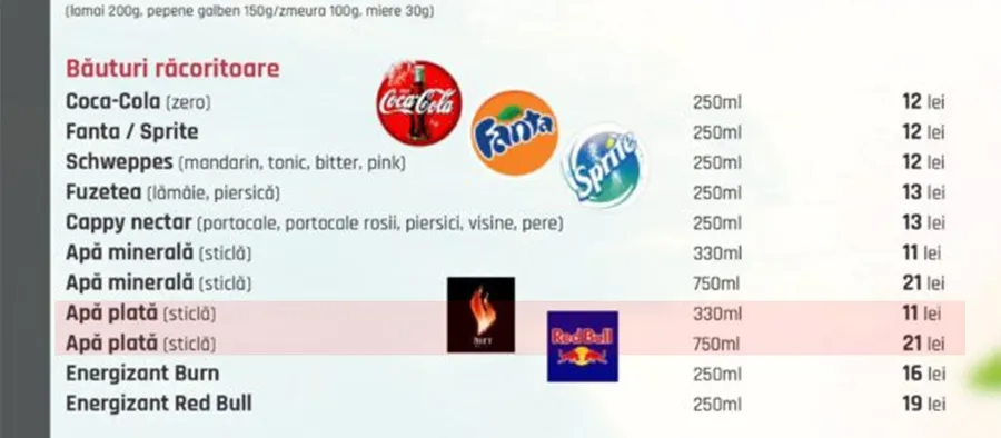 Cât a ajuns să coste o apă plată la o terasă din Mamaia/foto: Facebook