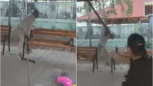 Scene ireale într-un parc din Dobroești. Un bărbat a început să distrugă băncile de pe domeniul public. De la ce ar fi pornit scandalul