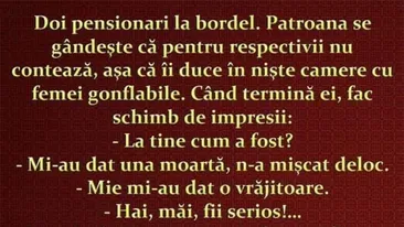 BANCUL ZILEI | Doi pensionari, la bordel
