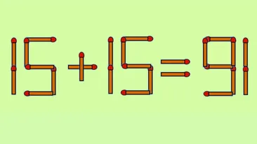 Test IQ cu chibrituri | Corectați 15 + 15 = 91, mutând un singur băț