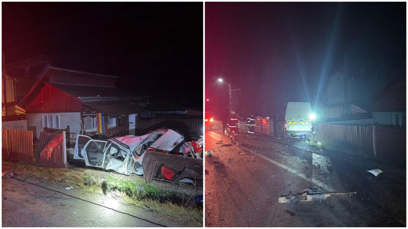 Accident cumplit în Suceava! Un bărbat a intrat cu mașina într-o autoutilitară și a murit pe loc