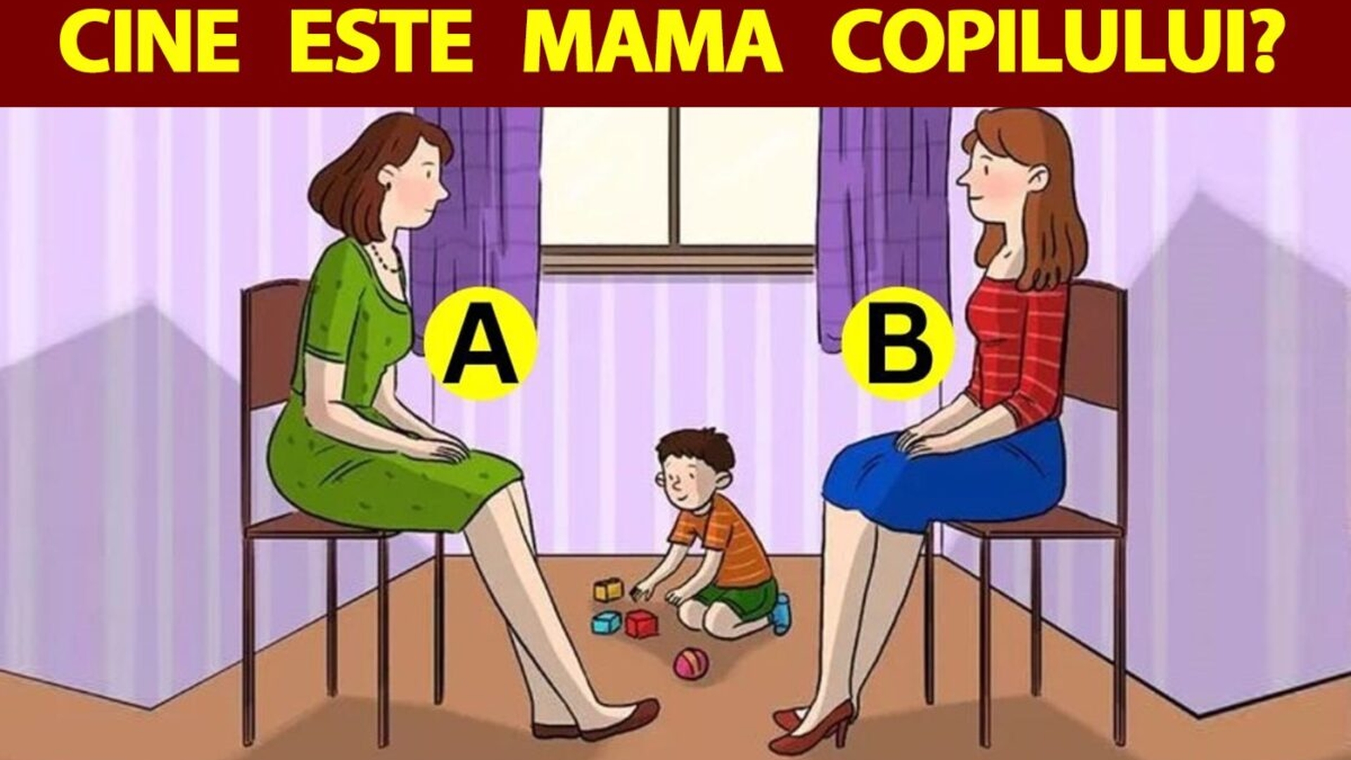 TEST IQ | Care dintre cele două femei este, de fapt, mama copilului? Mare atenție la detalii!