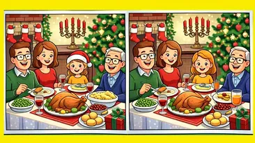 Test IQ de Crăciun | Identificați toate cele 3 diferențe dintre aceste două mese de Crăciun