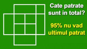 Super-test IQ cu 10 întrebări | Prima: Câte pătrate sunt în total? 95% nu văd ultimul pătrat