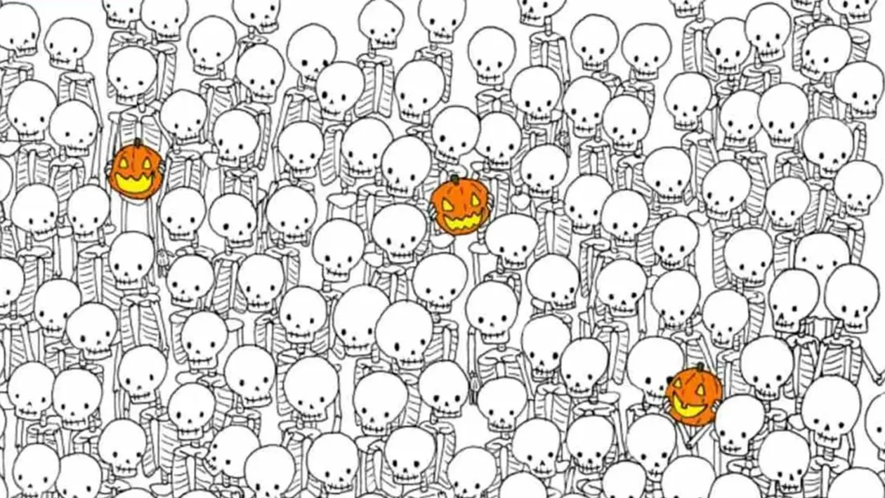 Test IQ de Halloween 2022 | Găsiți fantoma ascunsă printre schelete! Geniile o văd în doar 7 secunde. Tu poți?