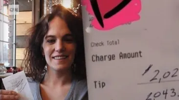 Bacșișul uriaș pe care l-a primit o chelneriță, în ultima zi a anului: ”O să-mi construiesc un viitor!” VIDEO