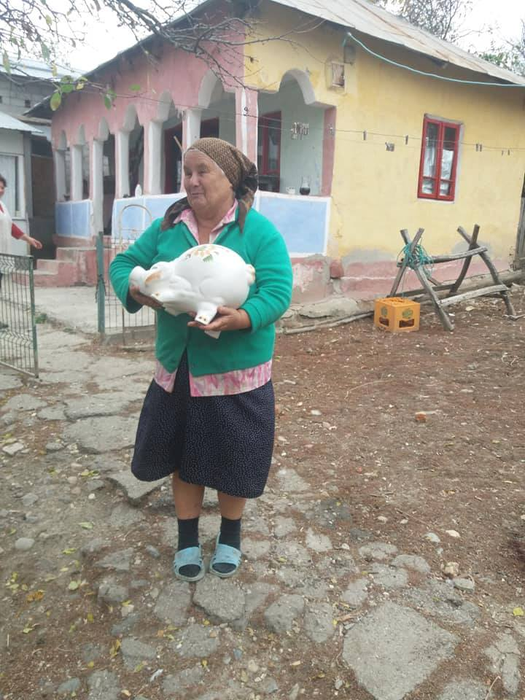 O săteancă a pus un purcel de porțelan în coteț, după ce l-a tăiat pe  cel viu