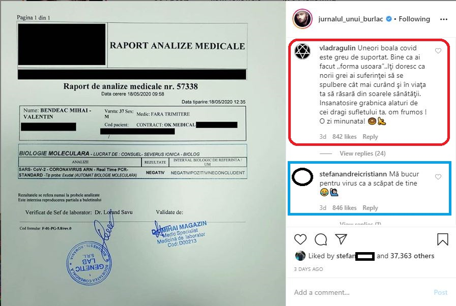 Așa glume? Ce replici haioase i-au spus prietenii lui Mihai Bendeac după ce a decis să publice rezultatul testului pentru coronavirus: “La câte moaște ai pupat…”