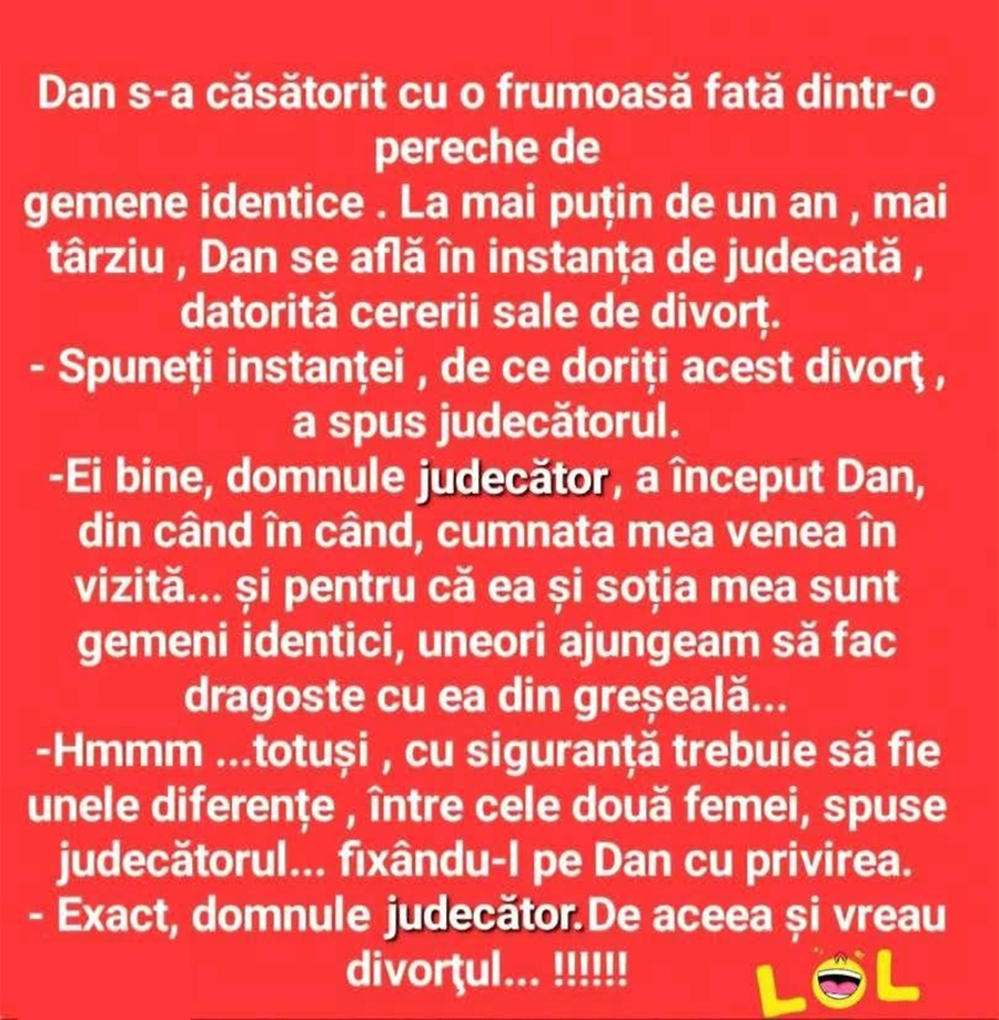 BANC | Dan s-a căsătorit cu o frumoasă fată dintr-o pereche de gemene identice
