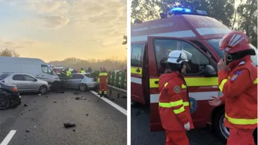 Grav accident rutier cu 23 de persoane implicate pe A3! S-a activat planul roșu