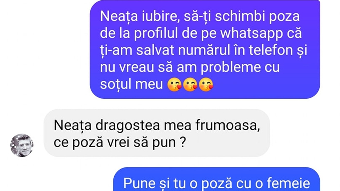 Bancul sfârșitului de săptămână | "Iubire, să-ți schimbi poza de la profilul de pe WhatsApp"